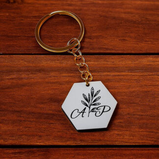 Llavero Hexágono Iniciales