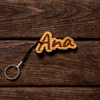 Llavero Marcasitios Nombre Madera Natural