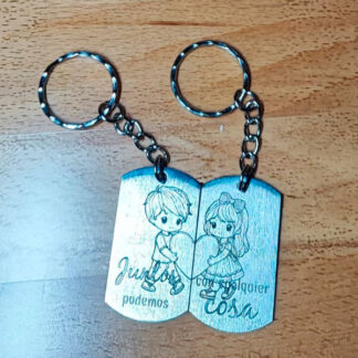 Llavero Acero Inox Pareja